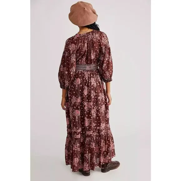 Free People NWT womens Golden Hour Maxi Dress size Small Boho Cottagecore - Picture 2 of 13